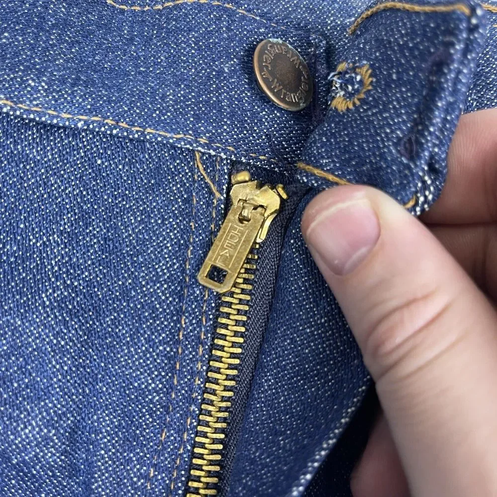 VTG Deadstock Wrangler Jeans Mens 27x35 Blue Western Bootcut Flare 80s Raw‎ NWT - Picture 8 of 16